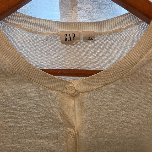 Gap Woman's Cardigan Sweater White Size Large - Picture 3 of 6